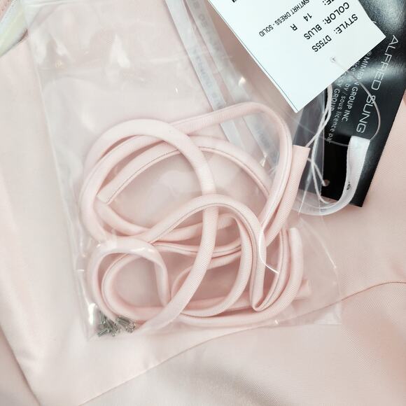 Alfred Sung Blush Strapless Satin Twill Gown W/Pockets - Style D755 Size 14 - Picture 8 of 11